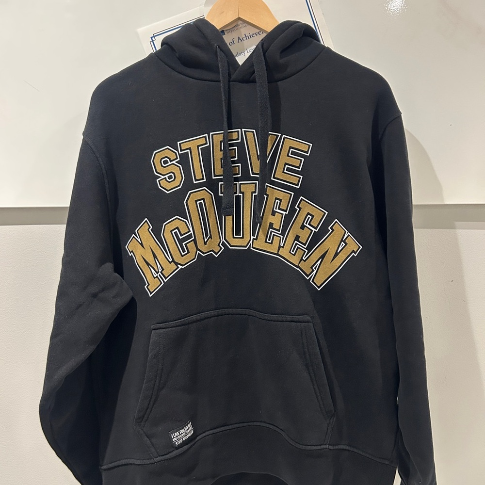 STEVE MCQUEEN Black Hoodie with Gold Accents